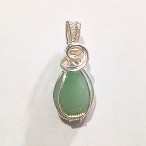 Green Quartz Hand-Wrapped Pendant for Protection & Prosperity